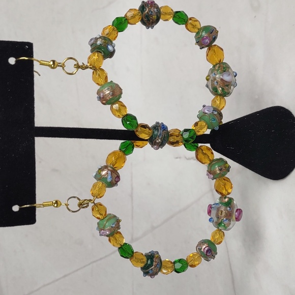 Art Glass/Faceted Crystal Necklace/Earrings Set - Picture 9 of 12